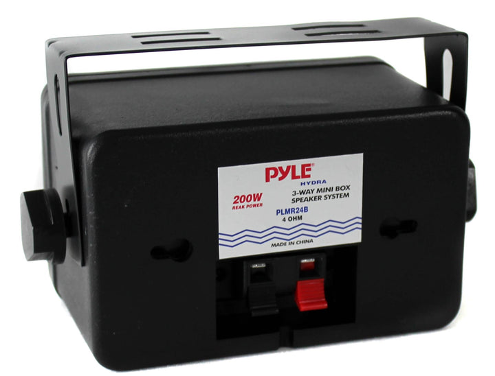 Pyle 3.5" 3-Way Weather Proof Mini Box Speaker System Black (Open Box) (6 Pack)