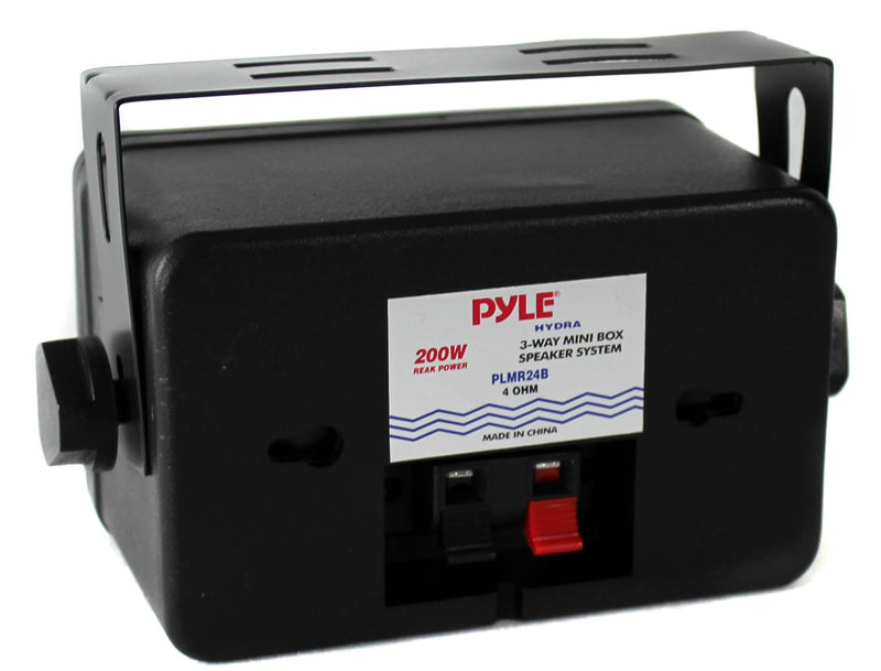 Pyle 3.5" 200 Watt 3-Way Weather Proof Mini Box Speaker System Black (For Parts)