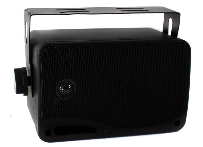 Pyle 3.5" 3-Way Weather Proof Mini Box Speaker System Black (Open Box) (4 Pack)