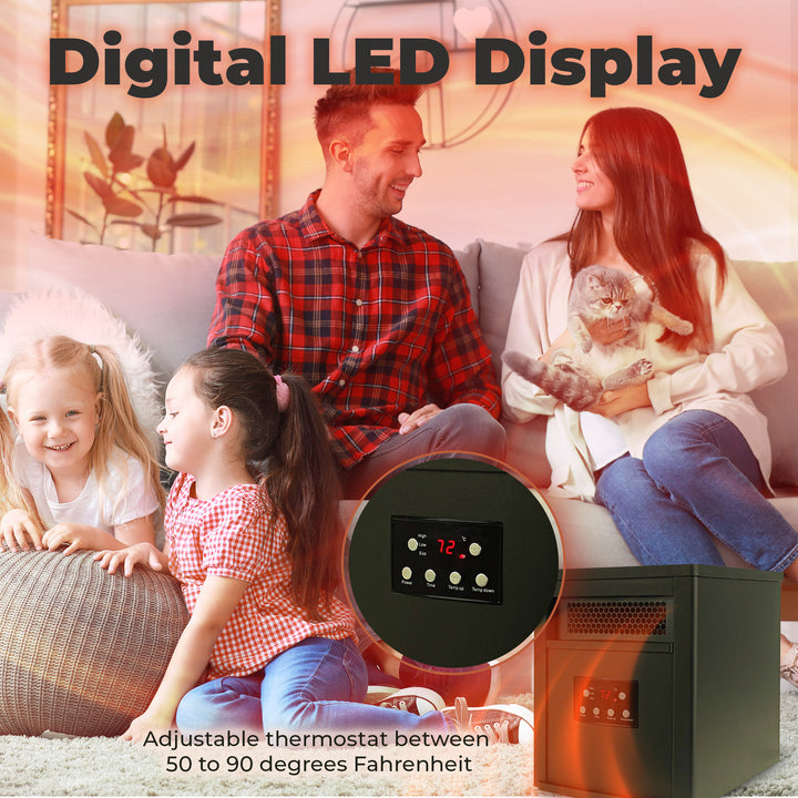 LifeSmart LifePro 6 Element 1500W Electric Infrared Quartz Indoor Space Heater