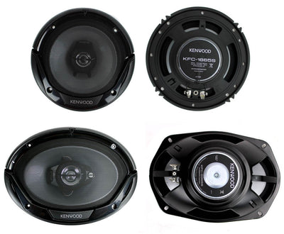 2) Kenwood KFC-1666S 6.5" 300 Watt 2-Way + 2) 6x9" 400 Watt 3-Way Car Speakers
