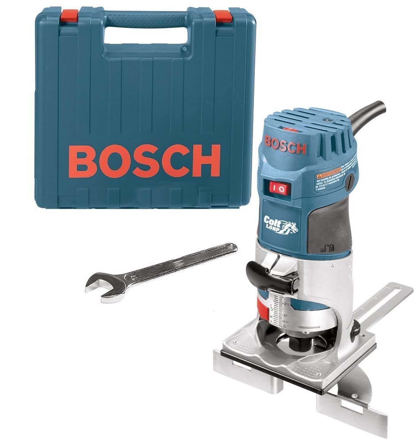 Bosch Palm Grip 5.6A 1-HP Fixed-Base Variable-Speed Router W/Guide (Open Box)