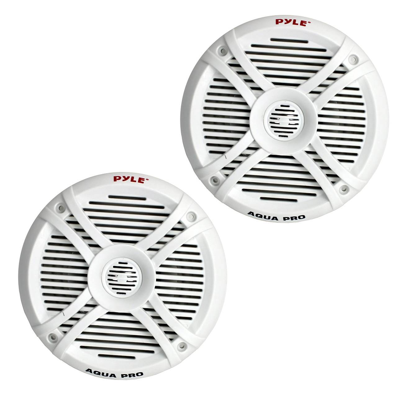 2) Pyle PLMRX67 6.5" 250W 2-Way Marine Speakers + PLMR20W In-Dash MP3 Receiver