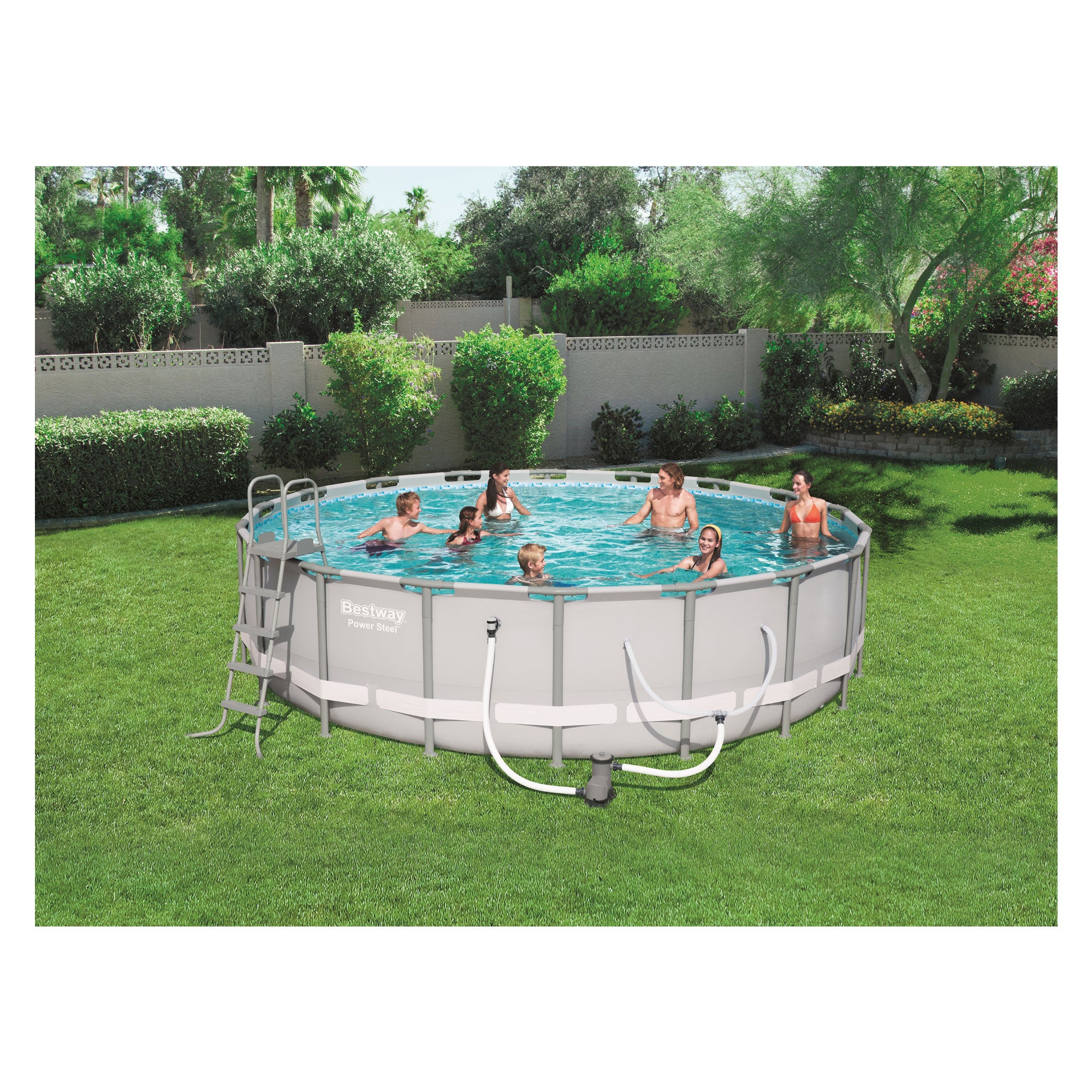 Bestway 18x4.3 ft Reinforced Power Steel Frame Above Ground Pool Set (Open Box) - VMInnovations