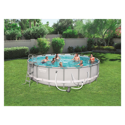 Bestway 18x4.3 ft Reinforced Power Steel Frame Above Ground Pool Set (Open Box) - VMInnovations