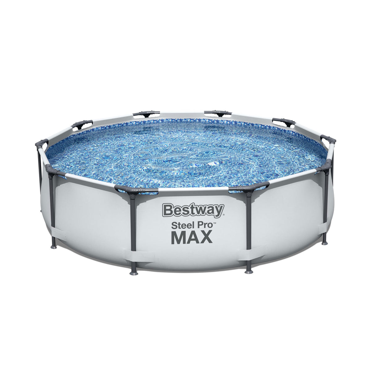 Bestway 52" Steel Pool Ladder & Bestway 10' Steel Frame Round Swimming Pool