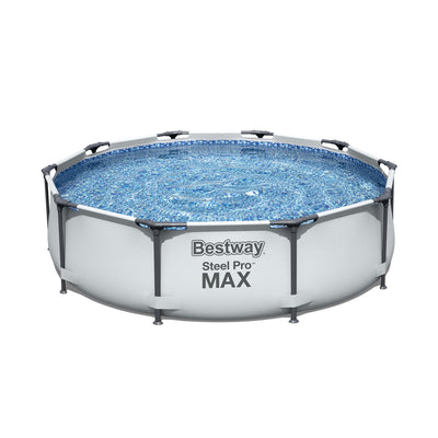Bestway 52" Steel Pool Ladder & Bestway 10' Steel Frame Round Swimming Pool - VMInnovations