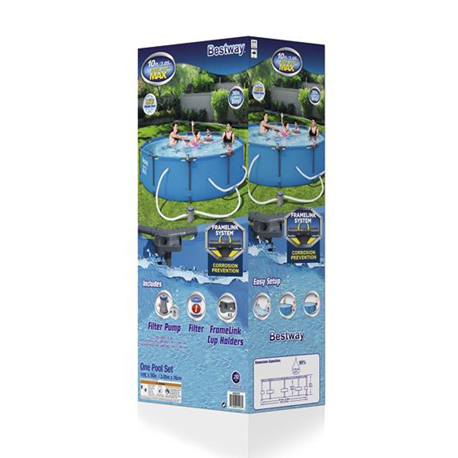 Bestway 10' x 30" Round Steel Pro MAX Hard Side Family Swimming Pool (Open Box) - VMInnovations