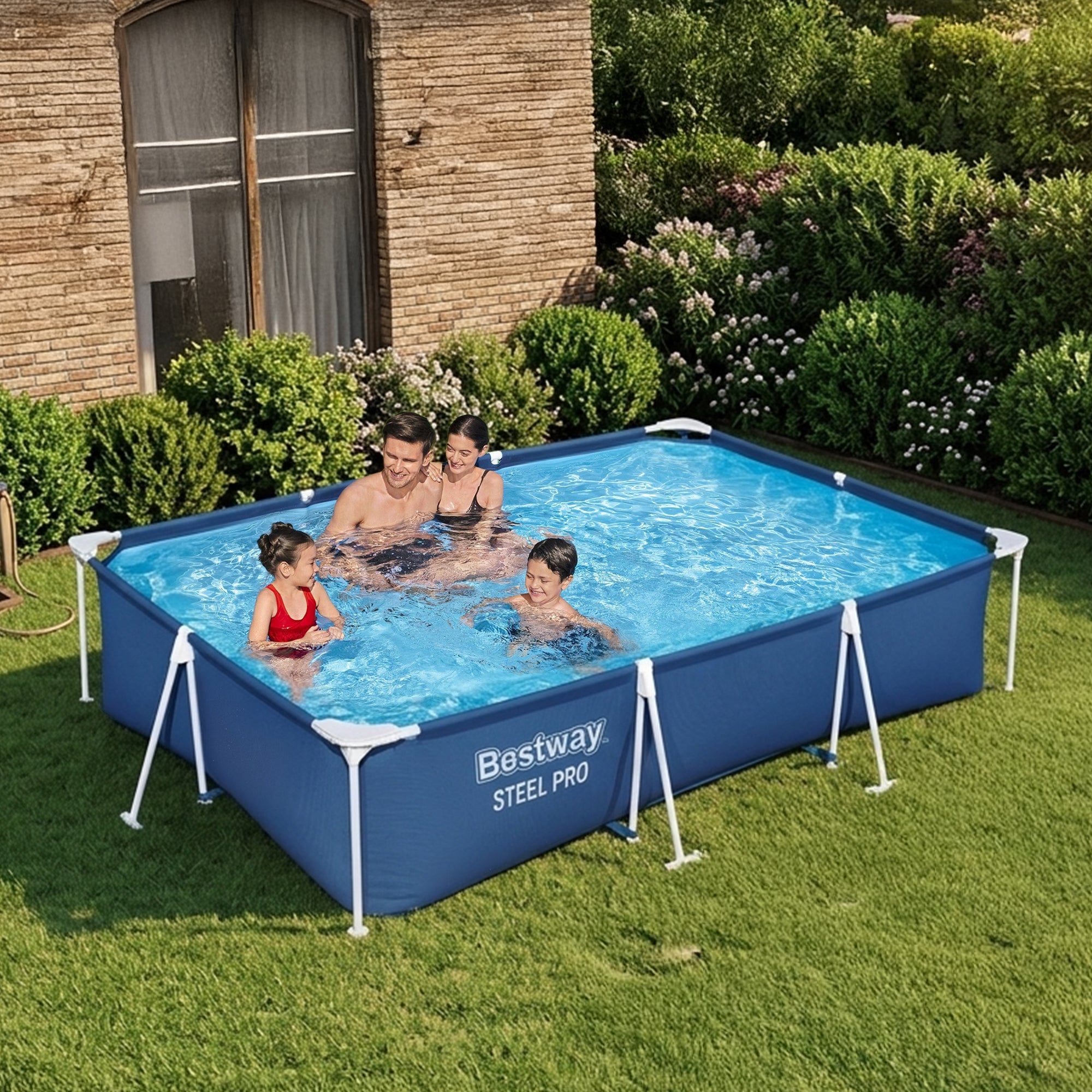 Bestway Steel Pro 9.8'x6.6'x26" Rectangular Above Ground Swimming Pool(Open Box)