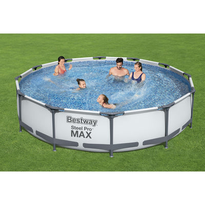 Bestway 12 x 12 Foot Steel Frame Pool and Chlorine pH Alkaline Water Test Kit - VMInnovations