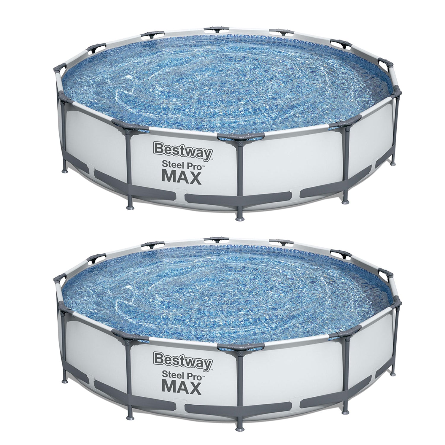 Bestway Steel Pro 12ft x 30in Frame Above Ground Pool Set w/ 2 Pack Filter Pump - VMInnovations