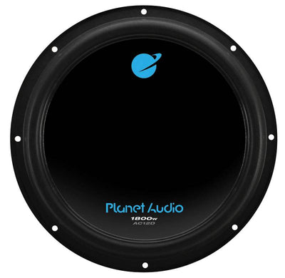 2) Planet Audio AC12D 12" 3600W Subwoofers + 2600W 2-Channel Amplifier + Amp Kit