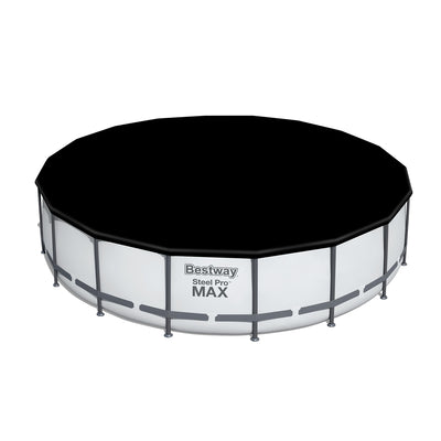 Bestway 18ft x 48in Steel Pro Round Frame Above Ground Pool Set with Accessories