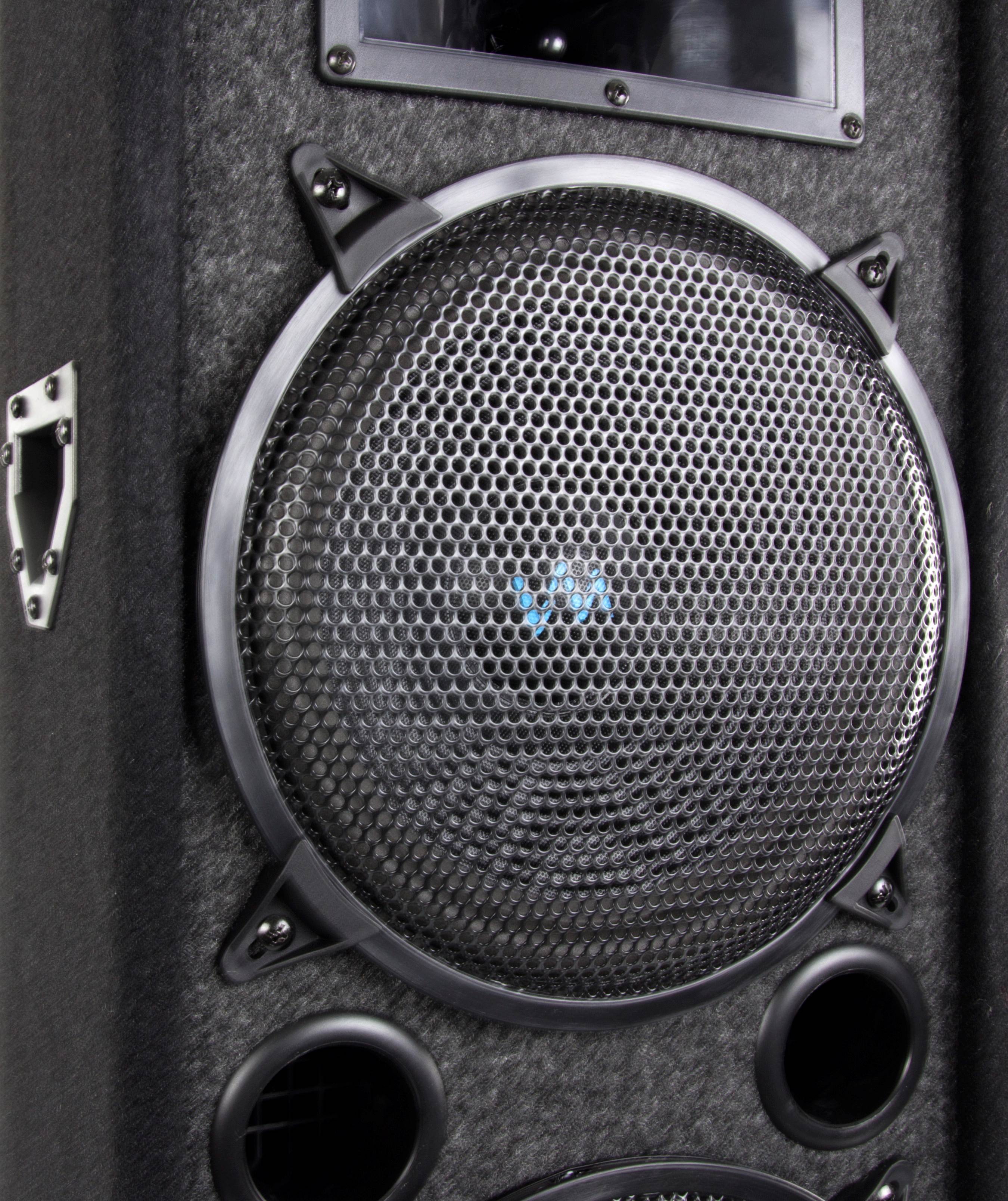 2) VM Audio VAS4212P 3600W 4-Way Dual 12" DJ Loud Speakers + Cables & Tripods