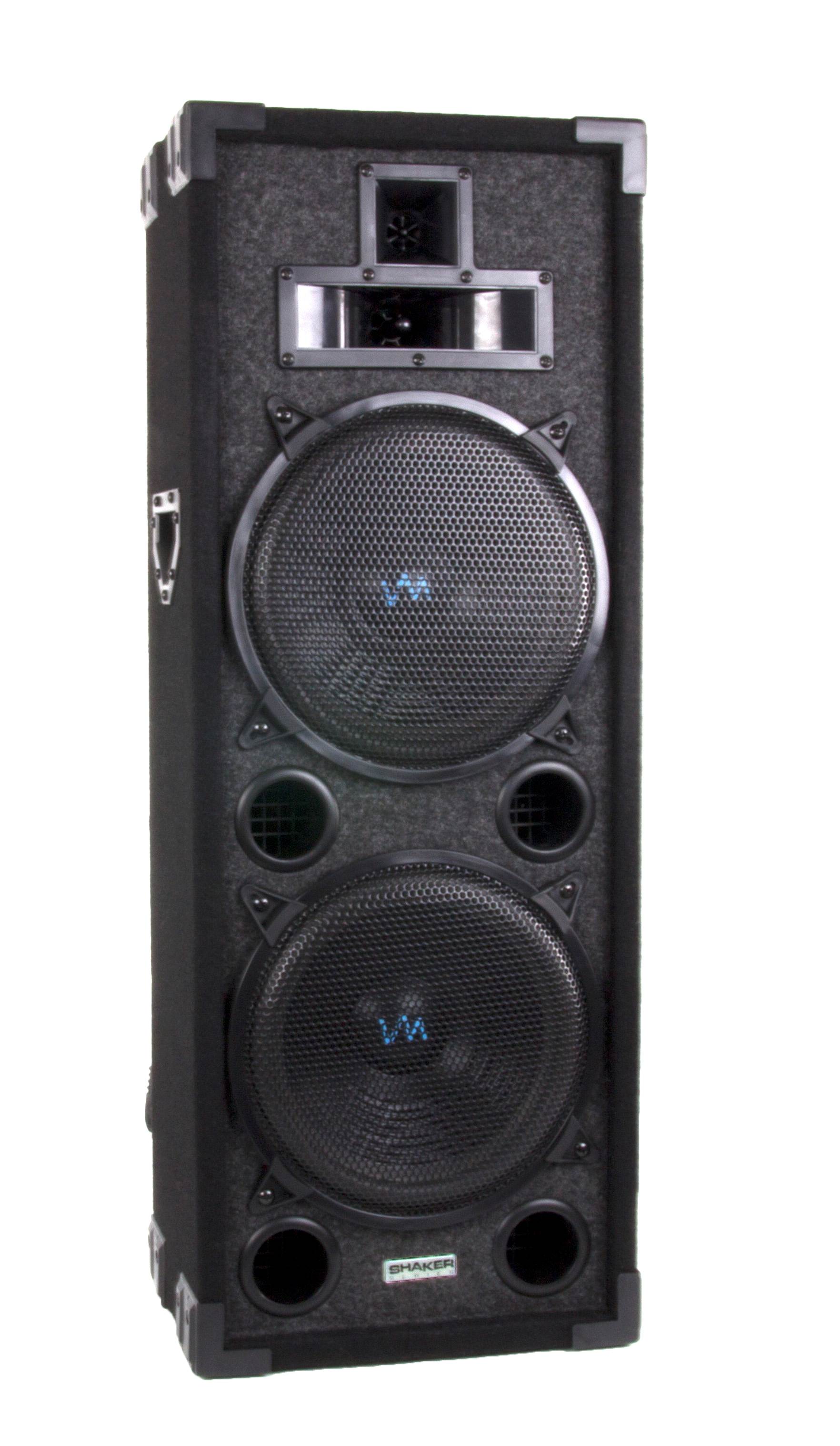 2) VM Audio VAS4212P 3600W 4-Way Dual 12" DJ Loud Speakers + Cables & Tripods