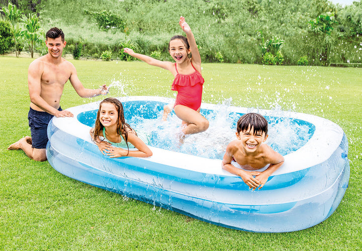 Intex Swim Center 198 Gallon Inflatable Family Swimming Pool, Blue (4 Pack)