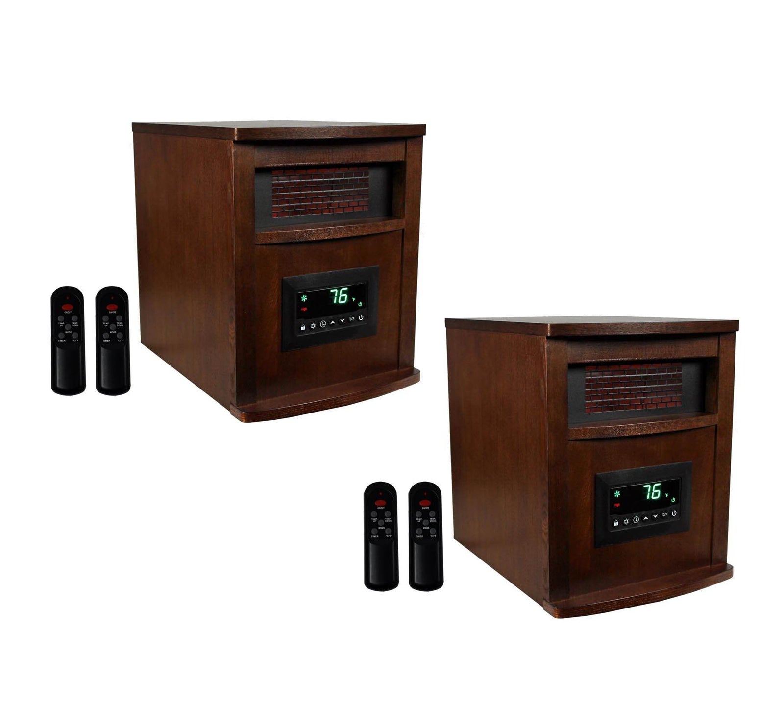 LifeSmart LifePro 6 Element 1500W Portable Infrared Quartz Space Heaters (Pair) - VMInnovations