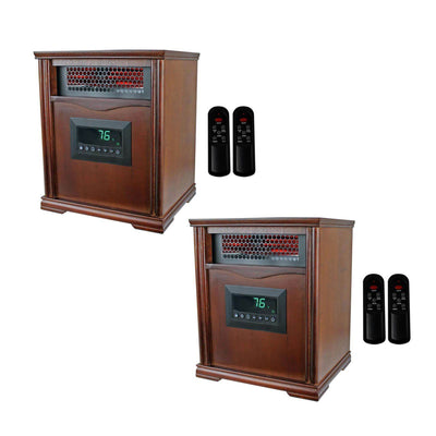 Lifesmart 4 Element 1500W Electric Infrared Quartz Indoor Space Heater, (2 Pack)
