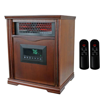 Lifesmart 4 Element 1500W Electric Infrared Quartz Indoor Space Heater, (2 Pack)