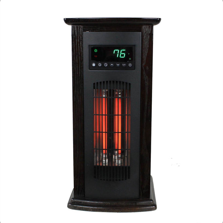 LifeSmart LifePro 1500W Infrared Quartz Indoor Tower Space Heater, Black (2 Pk)