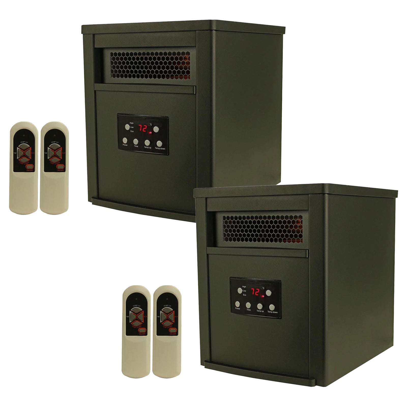 LifeSmart 6 Element 1500W Portable Electric Infrared Space Heater, Black (2 Pk) - VMInnovations