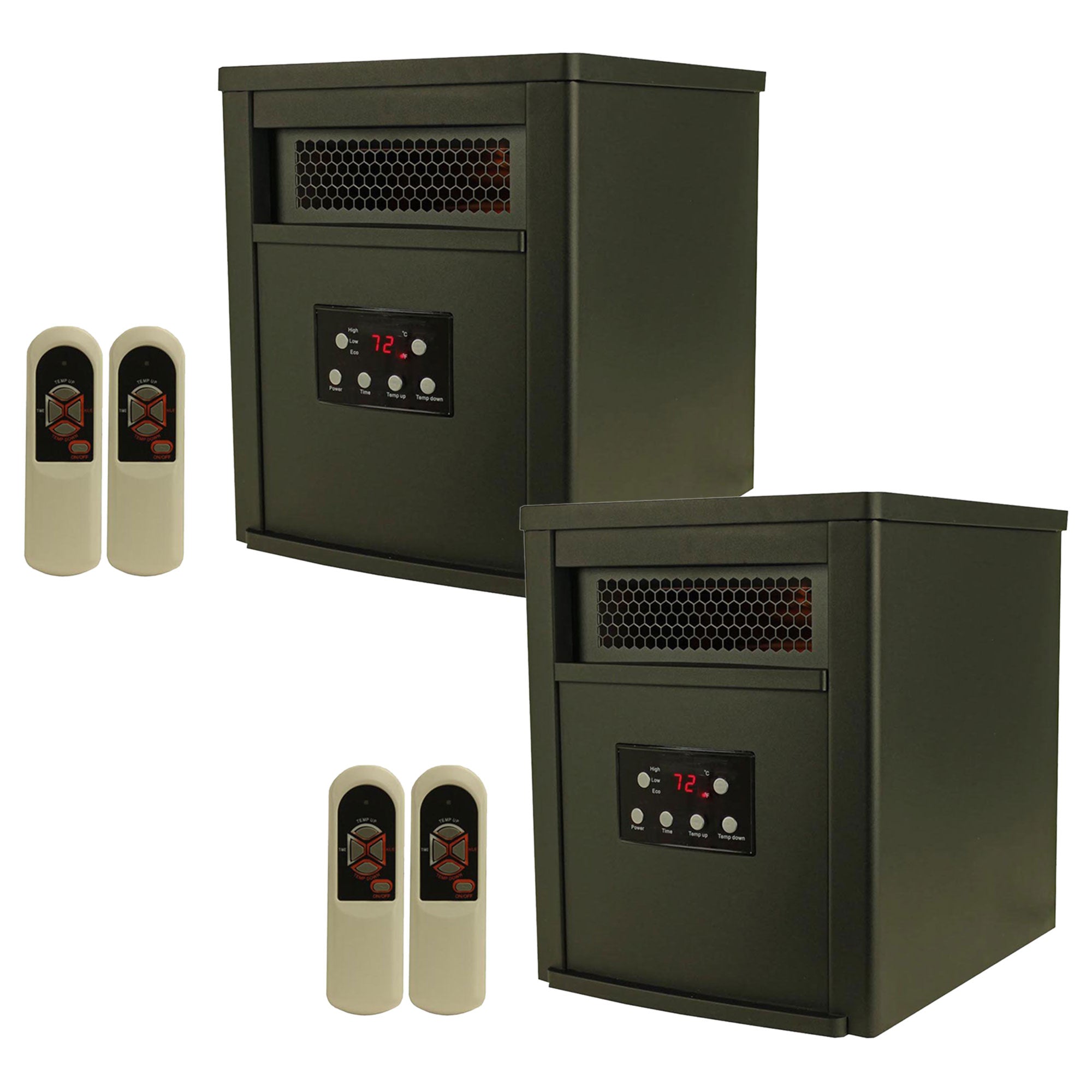LifeSmart 6 Element 1500W Portable Electric Infrared Space Heater, Black (2 Pk) - VMInnovations