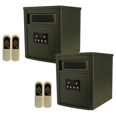 LifeSmart 6 Element 1500W Portable Electric Infrared Space Heater, Black (2 Pk) - VMInnovations