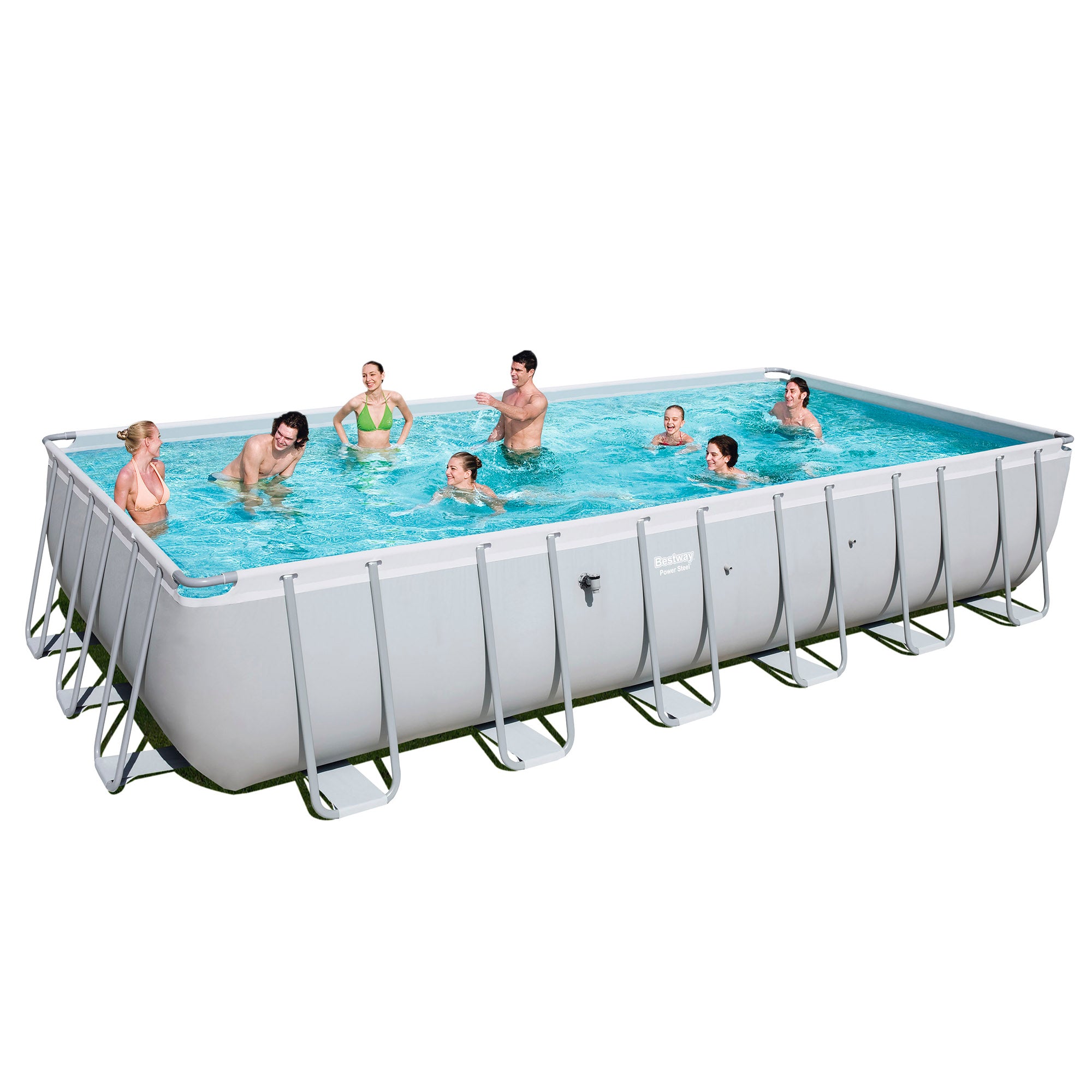 Bestway 56542E 24' x 12' x 52" Power Steel Frame Above Ground Swimming Pool Set - VMInnovations