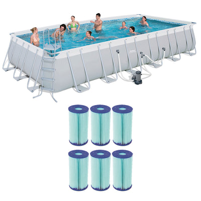 Bestway 24' x 12' x 52" Above Ground Pool +  Type IV/B Cartridges (6 Pack)