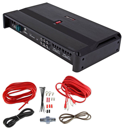 MB Quart RA480.4 480 Watt 4-Channel Car Audio Amplifier Stereo + 8 Ga Amp Kit
