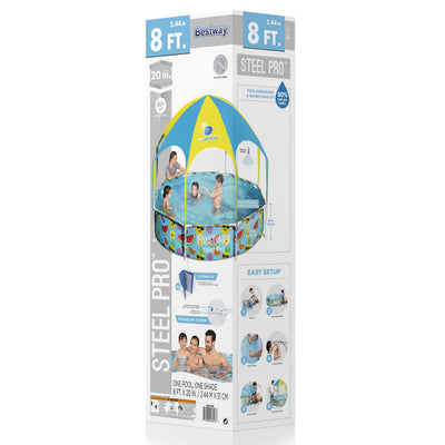 Bestway 8 Ft x 20 In UV Careful Splash in Shade Spray Round Pool (Open Box) - VMInnovations