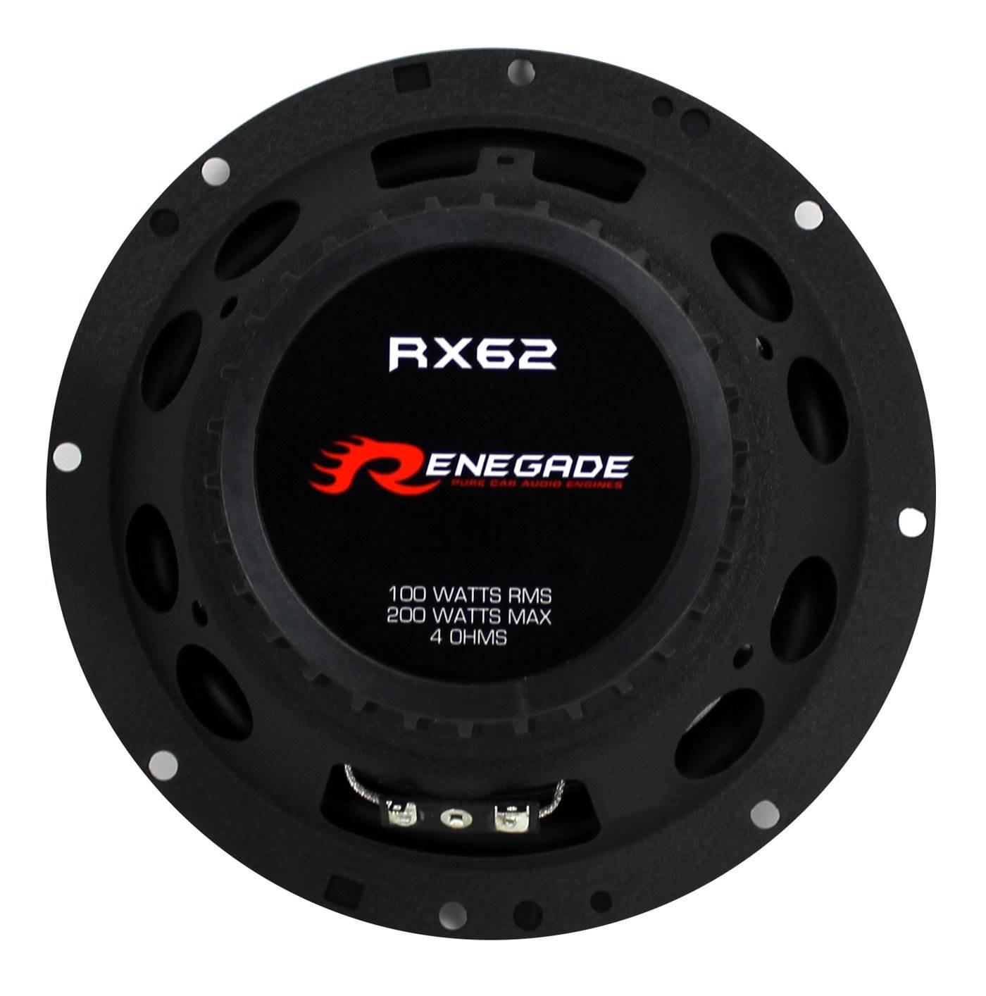 Renegade RX62 6.5" 200 Watt 3-Way 4-ohm Car Audio Coaxial Speakers (Pair) (Used)