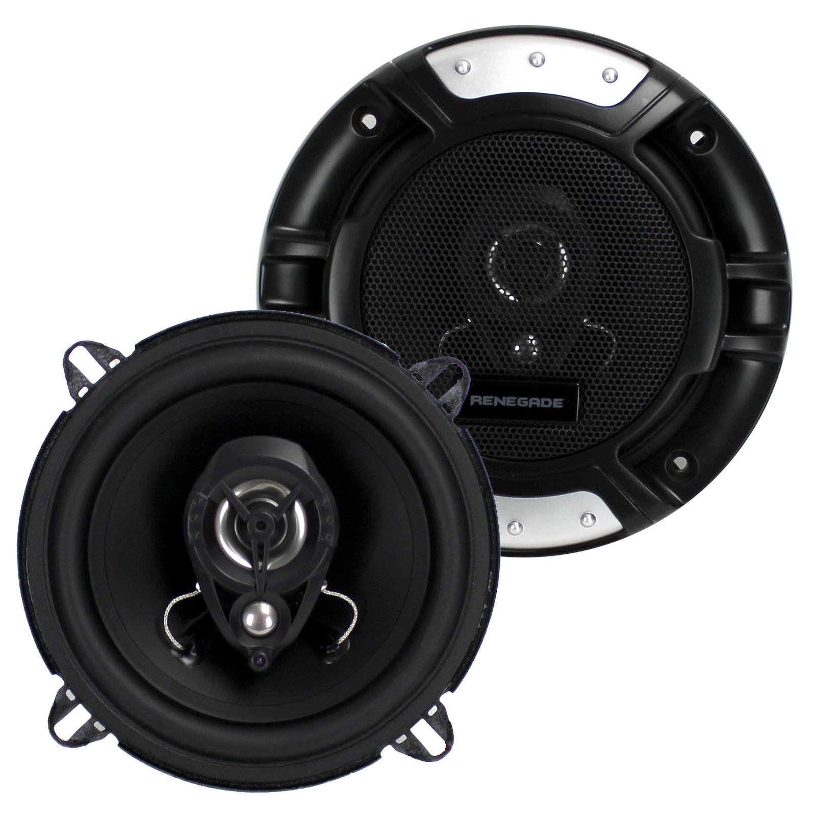 2) Renegade 5.25" 160 Watt 2-Way Car Audio Coaxial Speakers Stereo (Open Box)