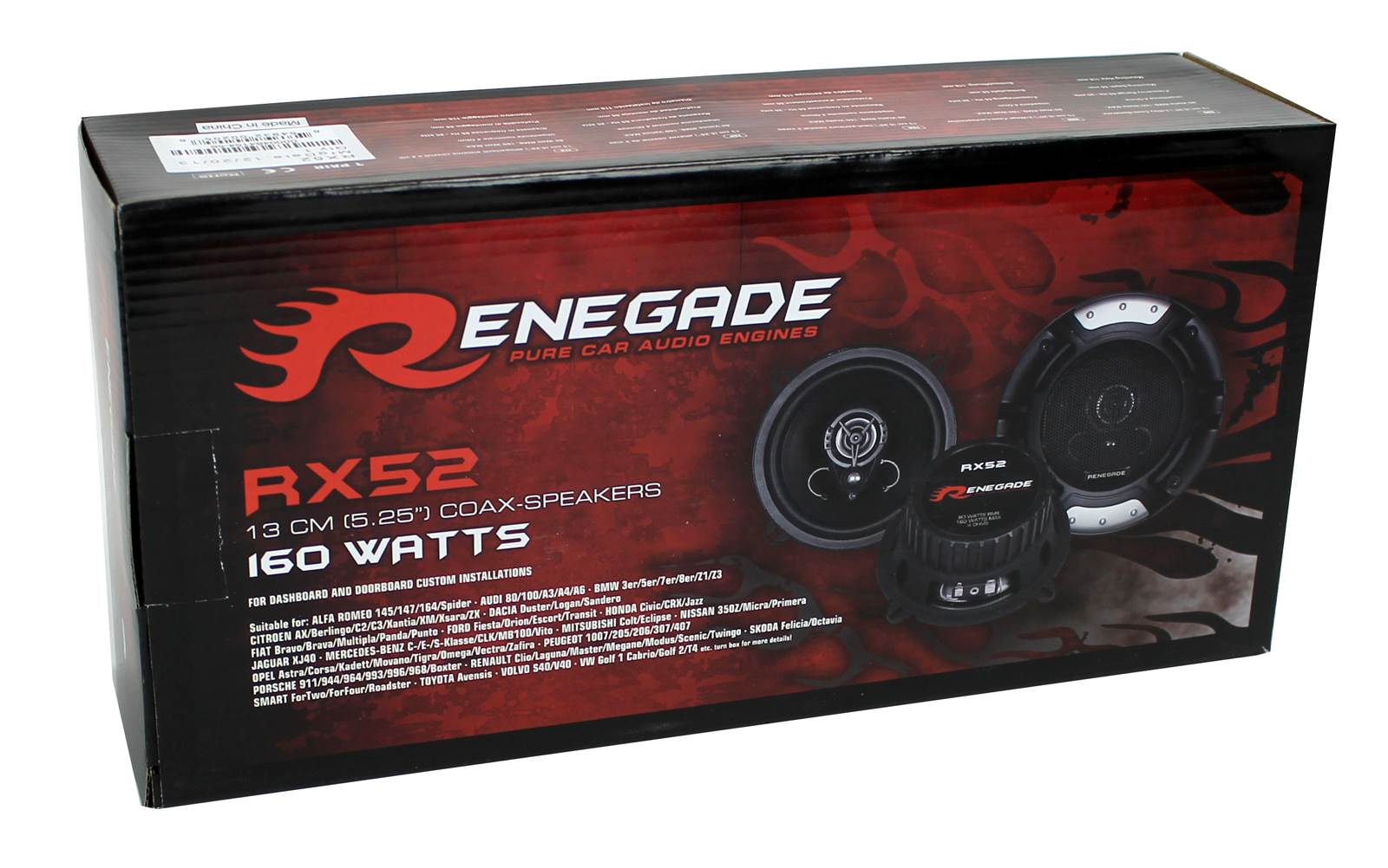 2) Renegade 5.25" 160 Watt 2-Way Car Audio Coaxial Speakers Stereo (Open Box)