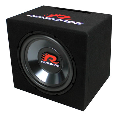 Renegade RXV1200 12" 600 Watt Single Car Audio Subwoofer Sub - (Open Box)