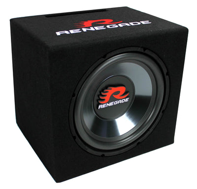 Renegade RXV1200 12" 600 Watt Single Car Audio Subwoofer Sub - (Open Box)