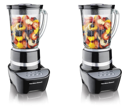 2) Hamilton Beach 53205 Wave Maker 2 Speed Compact Mini Food Processor Blender