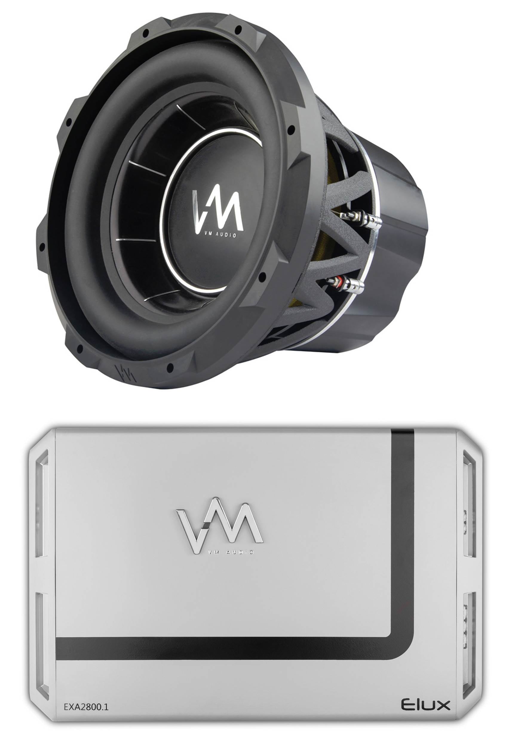 VM Audio ECW120 Encore 12" Car Subwoofer 3000W DVC + Mono VM Audio EXA2800.1 Amp