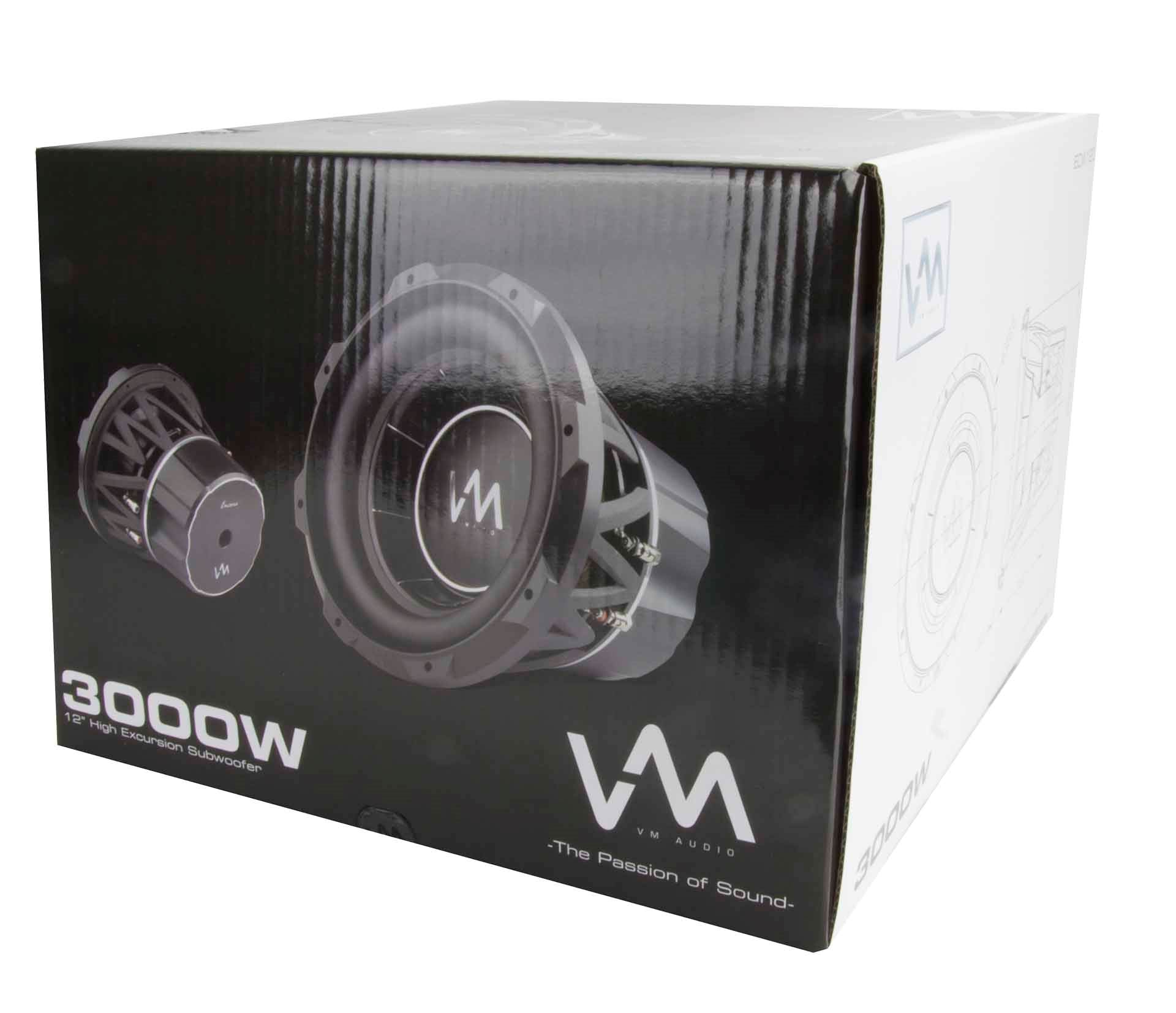VM Audio ECW120 Encore 12" Car Subwoofer 3000W DVC + Mono VM Audio EXA2800.1 Amp