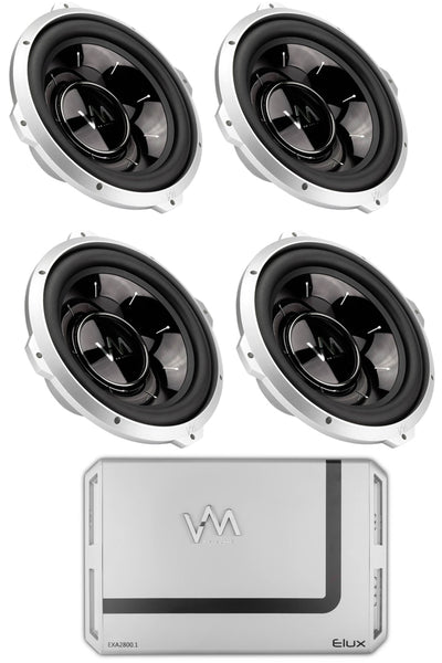 4 VM Audio SRW10 10" 3200W Car Subwoofers Subs DVC 4 Ohm 3200 Watts + Amplifier
