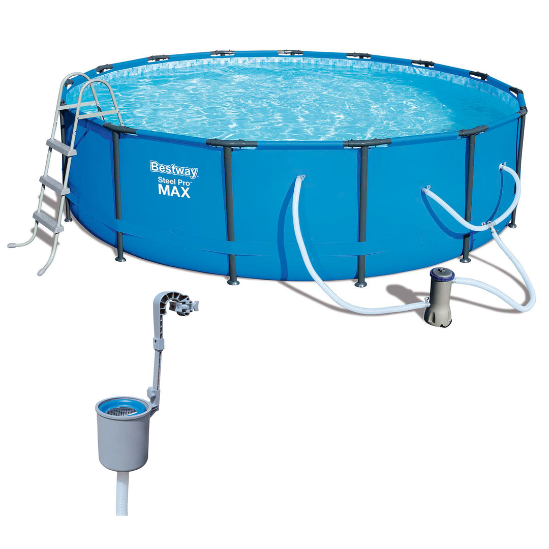 Bestway Steel Pro Max 15ft Frame Above Ground Swimming Pool Set w/ Pump & Filter