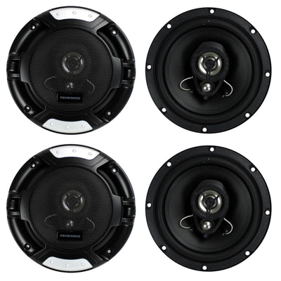 4) New Renegade RX62 6.5" 400 Watt 3-Way 4-ohm Car Audio Coaxial Speakers Stereo