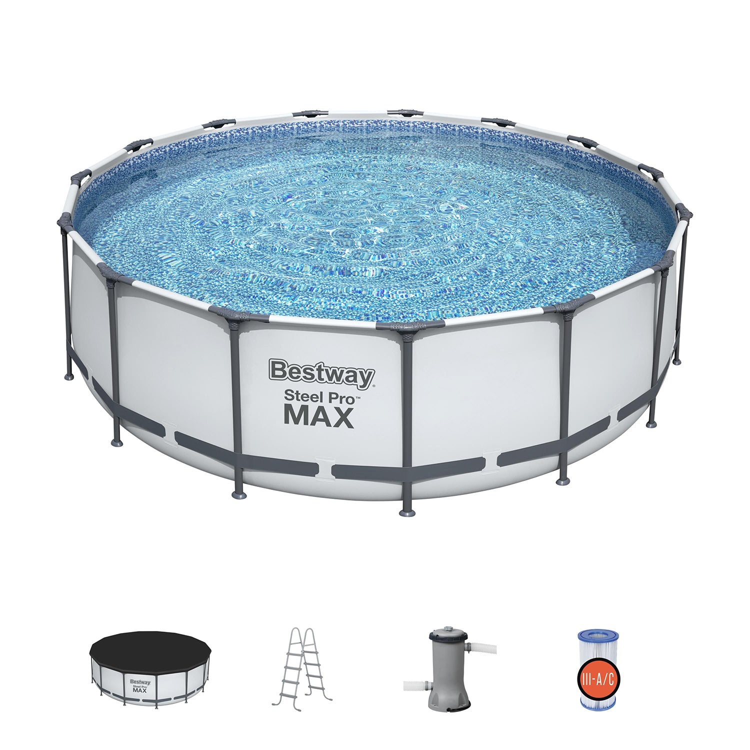 Bestway 15' x 48" Round Frame Above Ground Pool & Hey! Cool Pool Flip Plop Float - VMInnovations