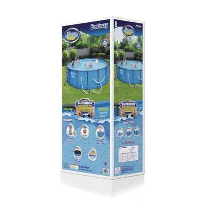 Bestway 56690E 15' x 48" Round Steel Pro MAX Above Ground Swimming Pool Set
