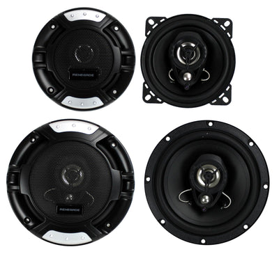2) Renegade RX42 4" 120 Watt + 2) RX62 6.5" 200 Watt 3-Way Car Audio Speakers