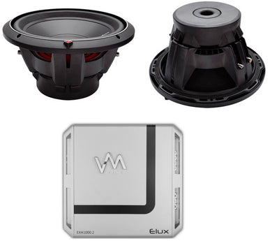 2) ROCKFORD FOSGATE P2D4-12 12" 1600W DVC 4-Ohm Car Subwoofers P2D412 + VM Amp
