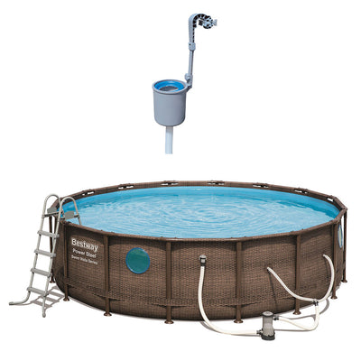 Bestway 16ft x 48in Power Steel Vista Above Ground Pool with Surface Skimmer - VMInnovations