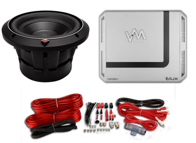 Rockford Fosgate P2D4-8 8" Punch P2 4-Ohm DVC Car Sub + Box + 1600W Amp + Wiring