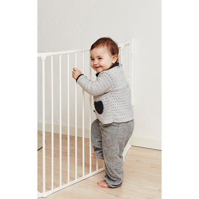 BabyDan Flex Hearth 35.4-109.5" XL Size Safety Baby Gate for Fireplace, White