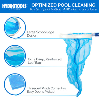 Swimline 8033 Hydrotools Aluminum Deep Bag Swimming Pool Rake Leaf Skimmer Net - VMInnovations